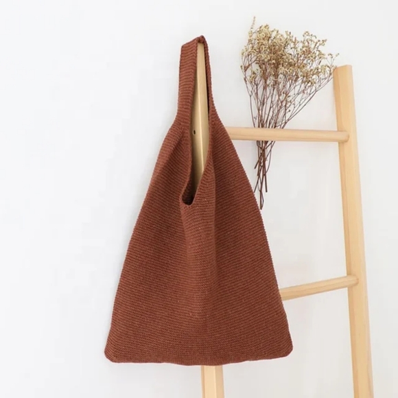 Brand New Brown Crochet Tote Bag - Picture 2 of 2